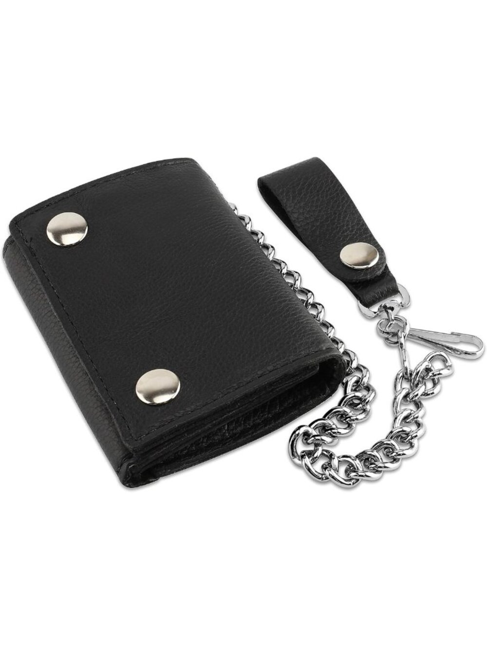 Vintage Biker Leather Wallet for Men - RFID Blocking, Tri-fold, Snap Closure